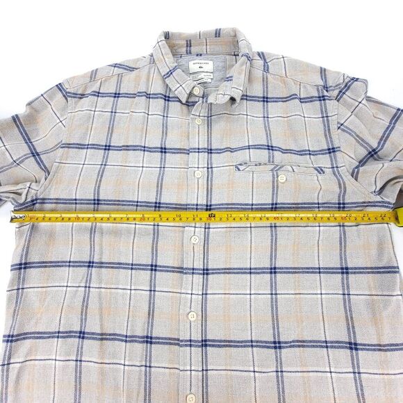 QUIKSILVER Modern Fit Long Sleeve Button Down Flannel Shirt Jacket XL Gray Plaid - Picture 3 of 5